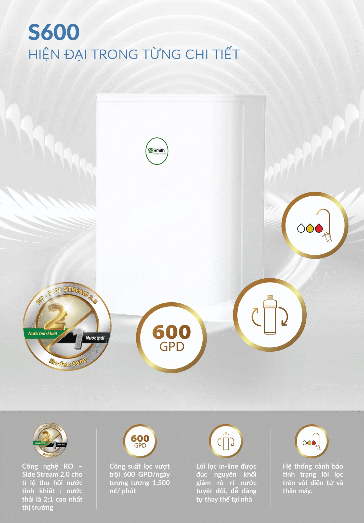 Máy lọc nước A.O.Smith S600